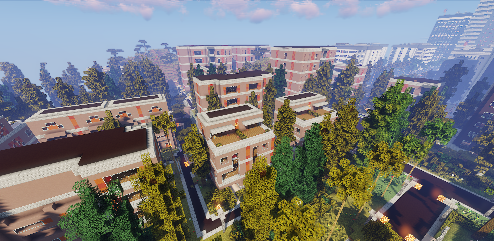 Панорама города Los Angelcraft с высоты птичьего полета