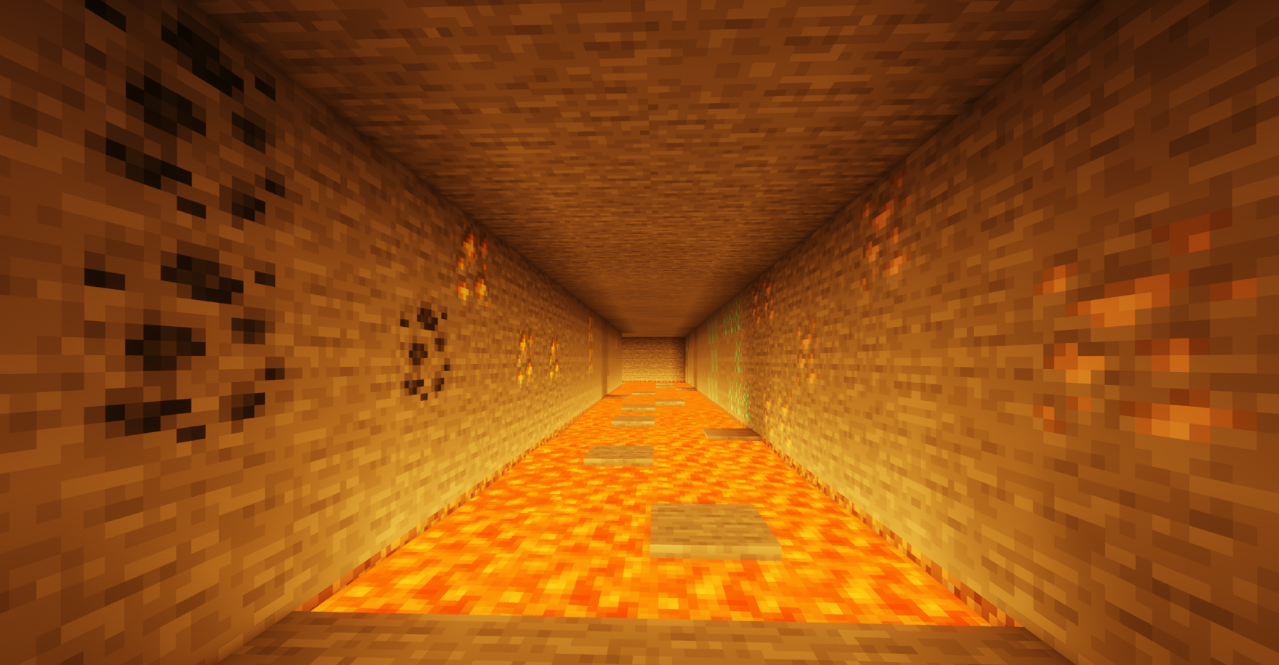 Сложный паркурный маршрут на вершине горы в Minecraft