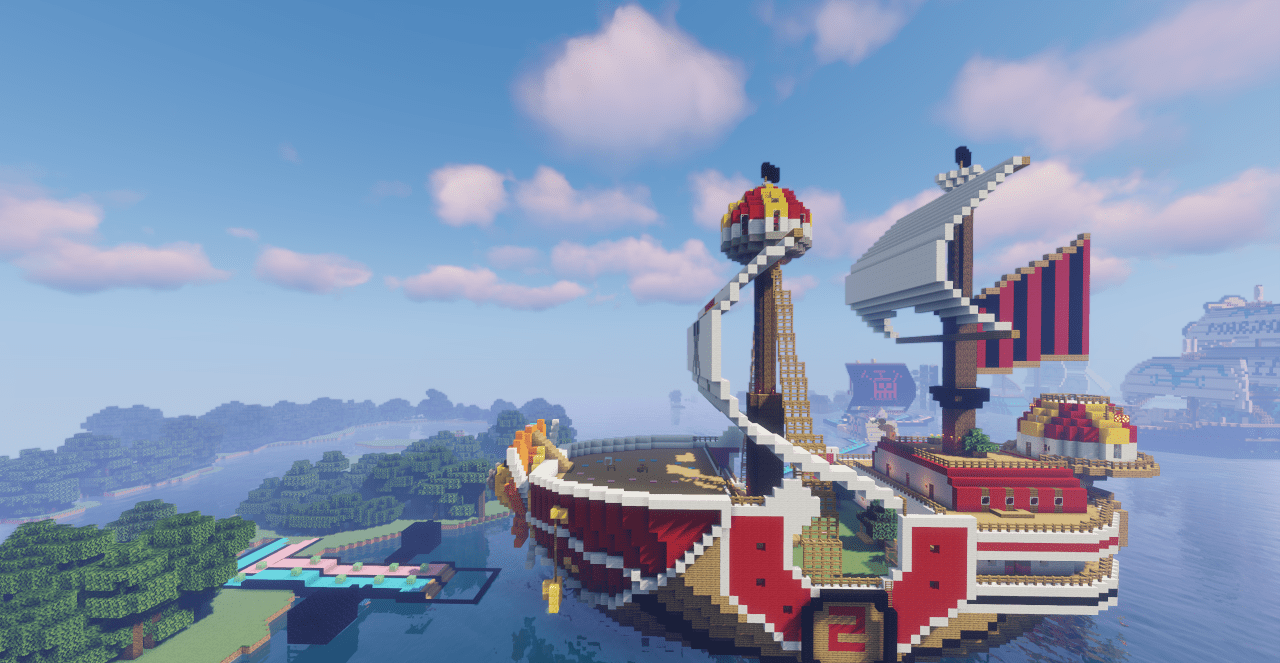 Детализированные пиксельные арты персонажей One Piece в Minecraft