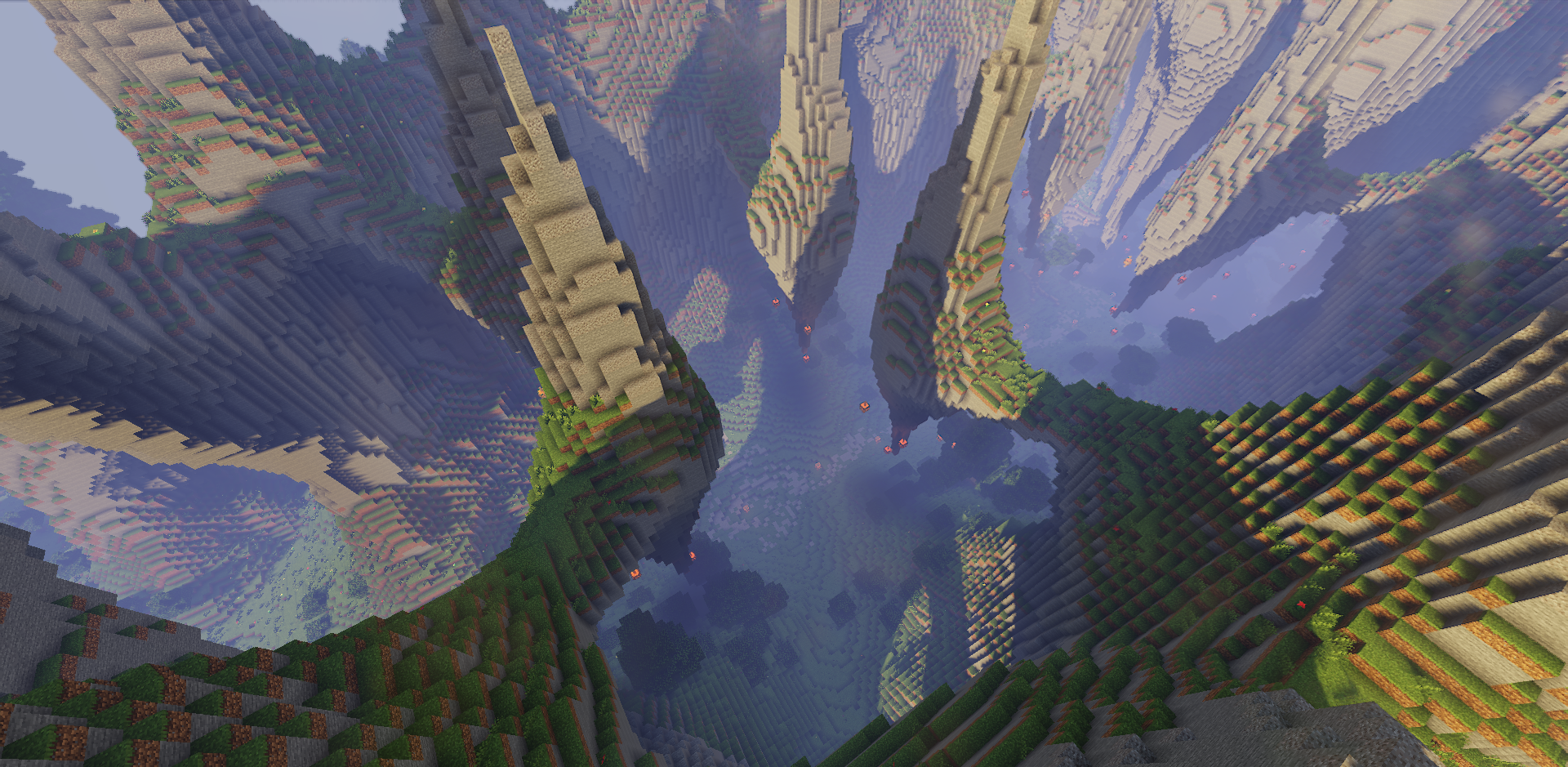Реалистичные реки и озера на карте Organic Cathedral в Minecraft