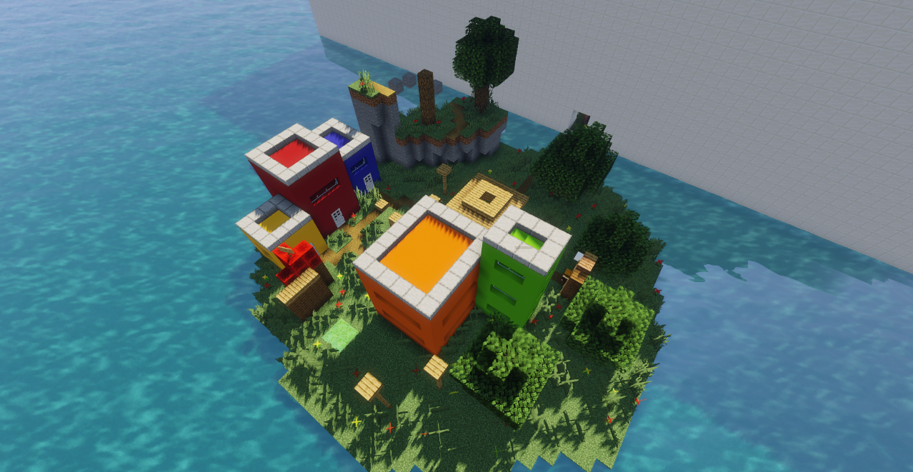 Игрок преодолевает сложный паркур-трюк на карте Parkour Boxes в Minecraft