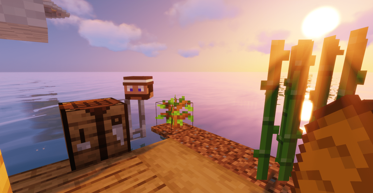 Ночной игровой процесс Raft Survival 2 с освещением и постройками