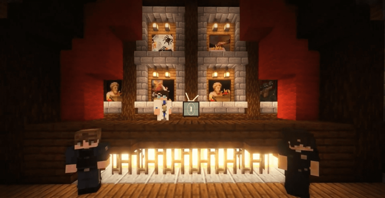 Игрок преодолевает паркур-препятствия на карте Second Deathrunner в Minecraft