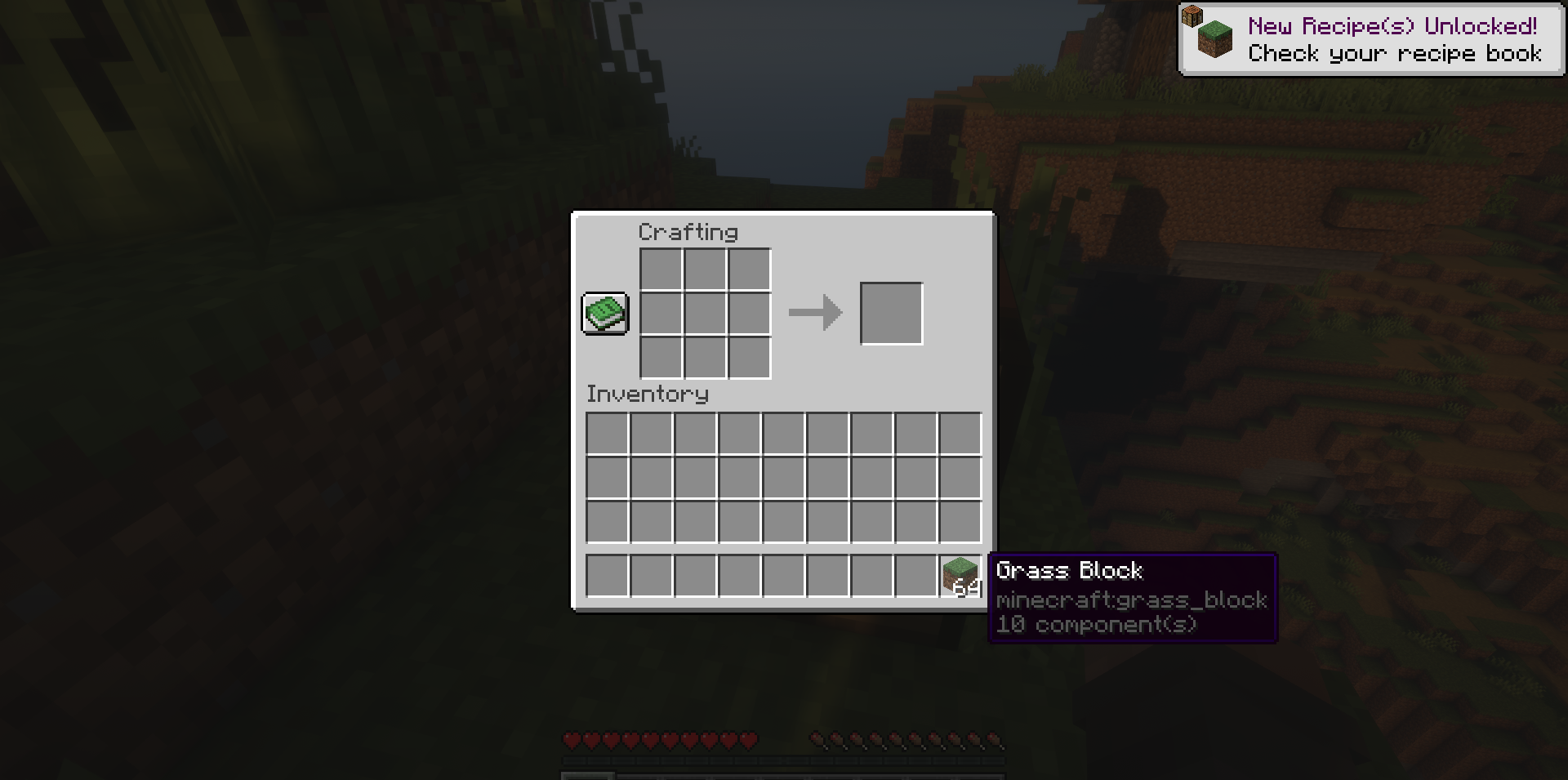 Крафт травяных блоков в Minecraft с помощью мода Seeded Grass из земли и семян пшеницы