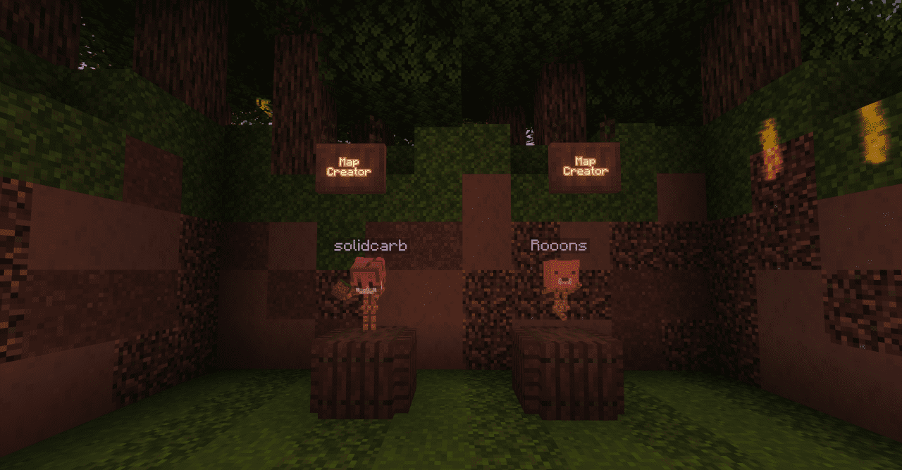 Игрок преодолевает сложный участок паркур-карты в Minecraft