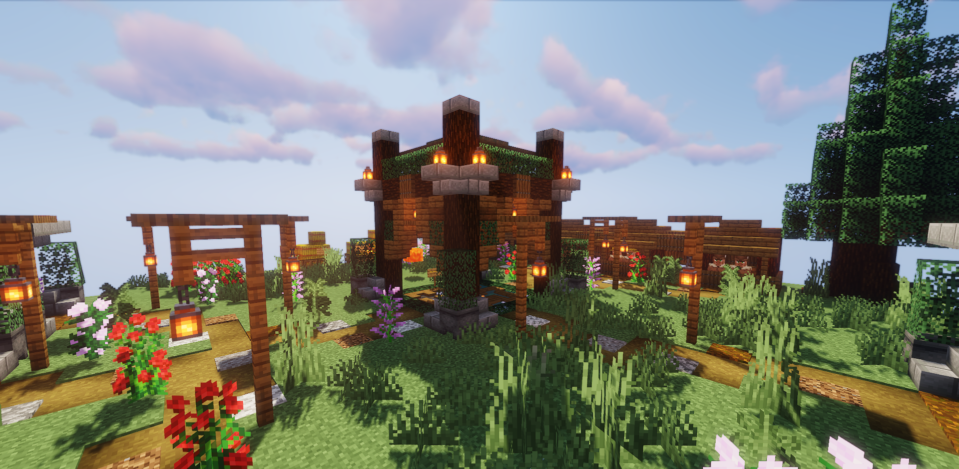 Эпичные виды и архитектура в SkyBlock Chronicles of Nidarr