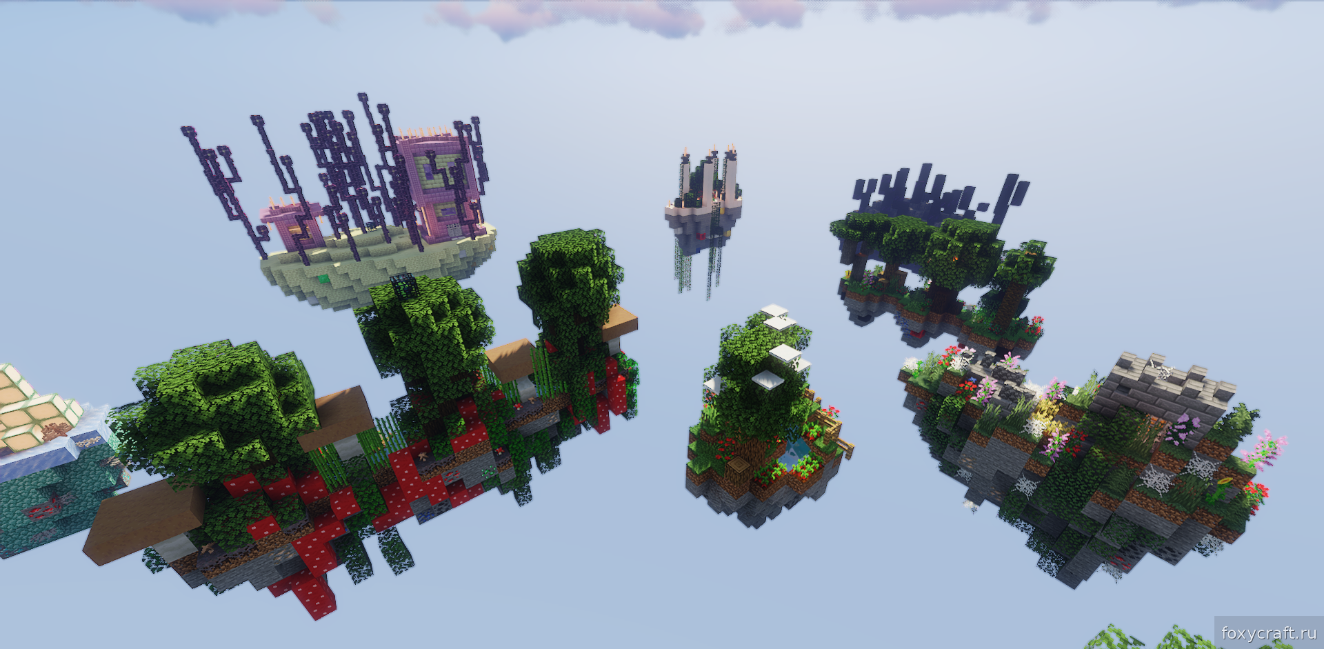 Игровой процесс SkyBlock Ultimate: строительство ферм и выживание на маленьком острове