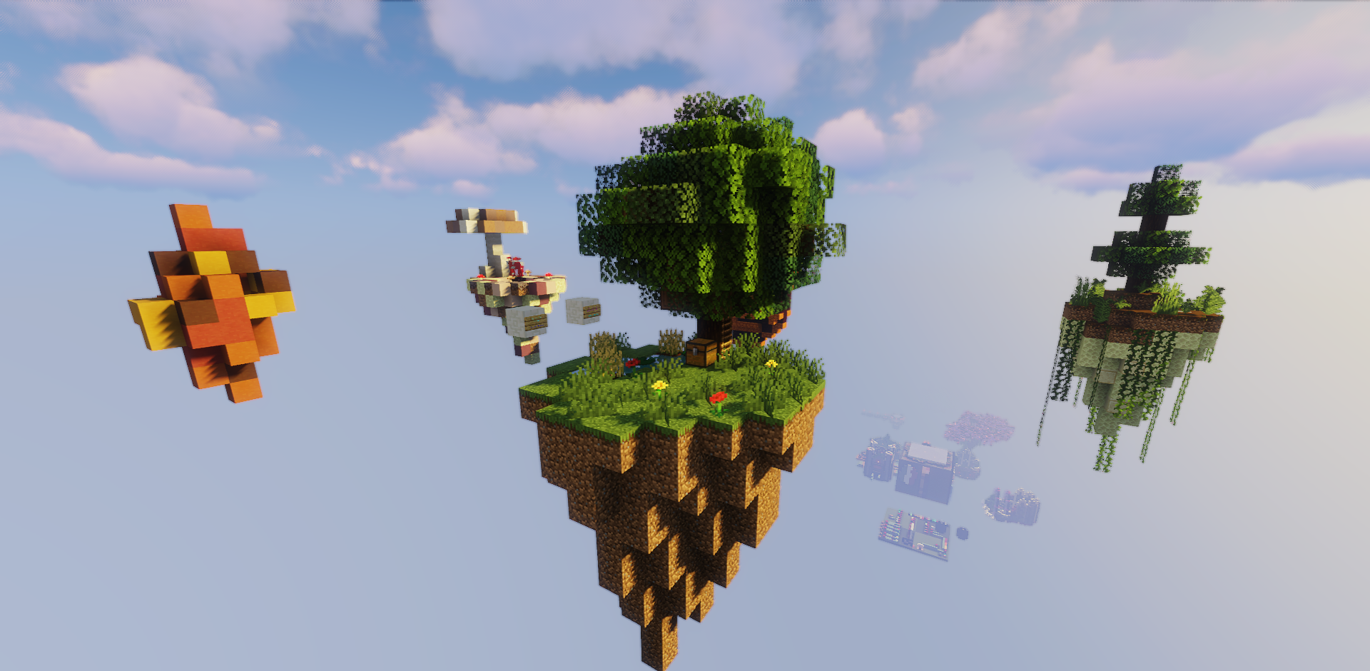 Монумент и генераторы в SkyProgress Minecraft