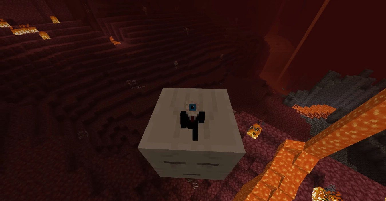 Игрок создает баррикаду из зомби в Minecraft с помощью мода Solid Mobs