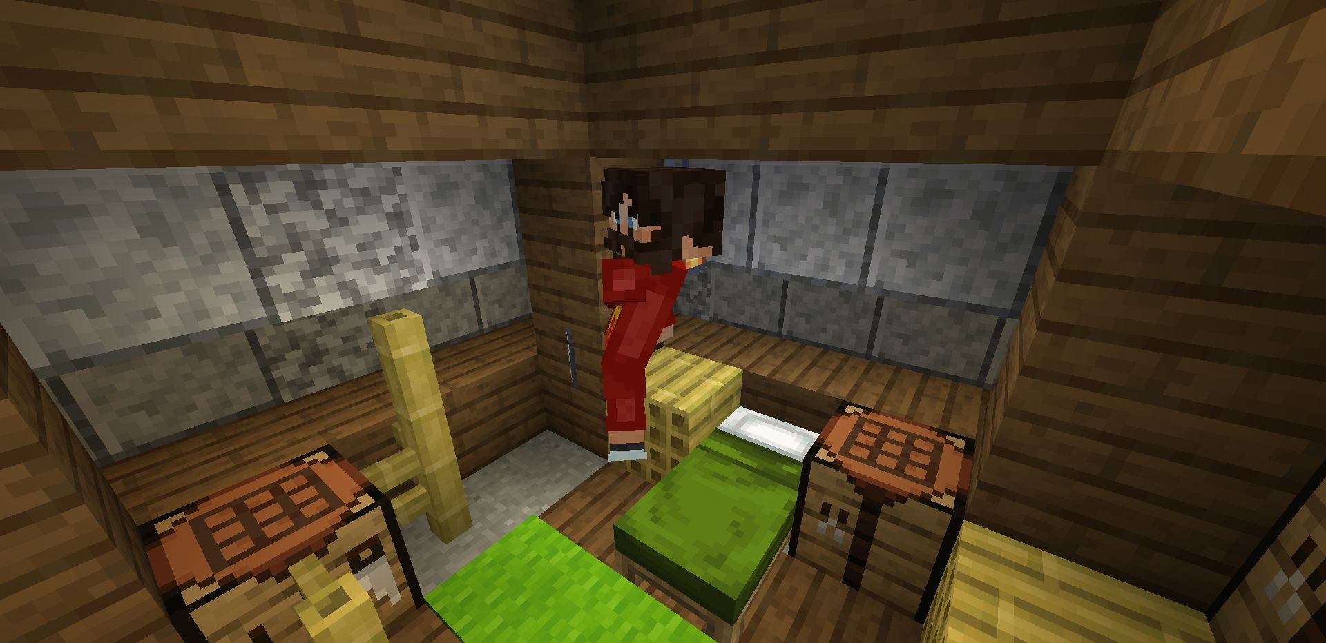Группа игроков с суперспособностями в Minecraft