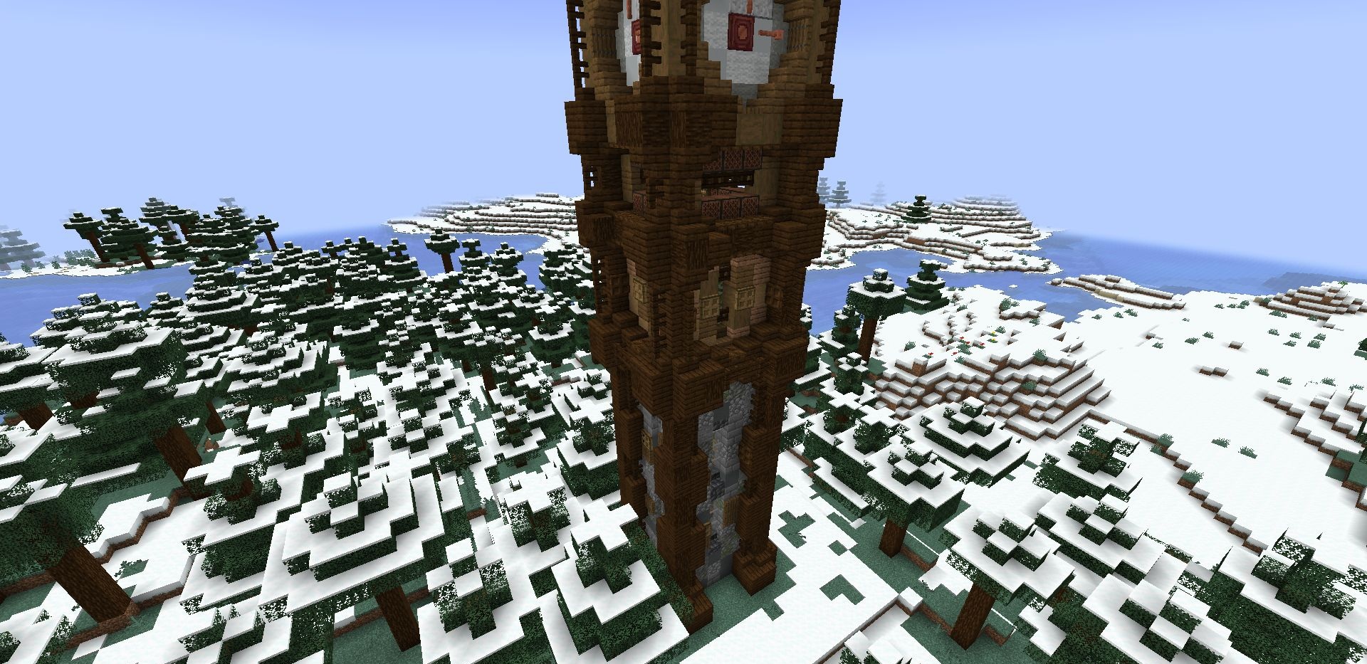 Персонаж Minecraft с суперспособностями летает над городом