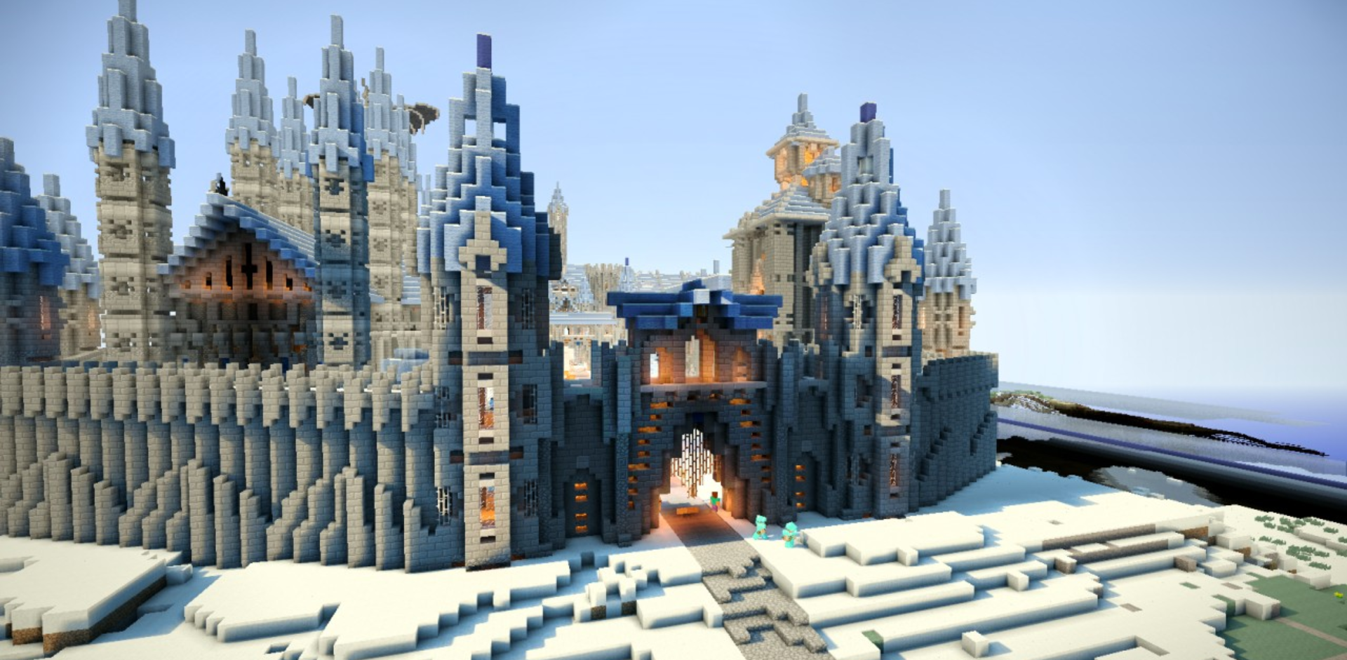 Внутренний интерьер замка Swordhaven’s Castle с детализированными блоками и освещением
