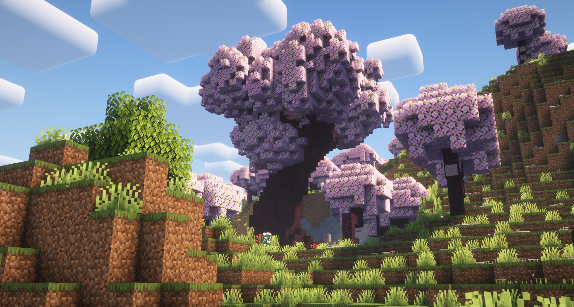 Игрок исследует гигантское дерево джунглей в Minecraft с модом Tax’ Tree Giant