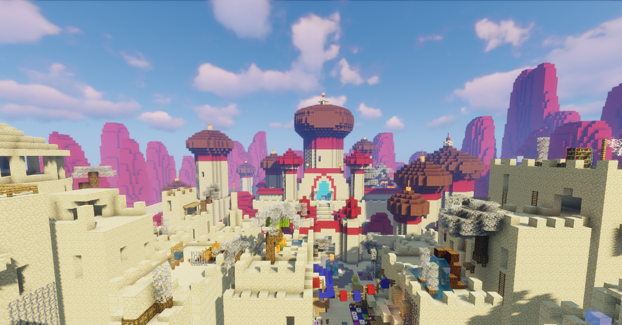 Игрок исследует пещеру с сокровищами в Minecraft, освещая путь факелами среди золотых блоков