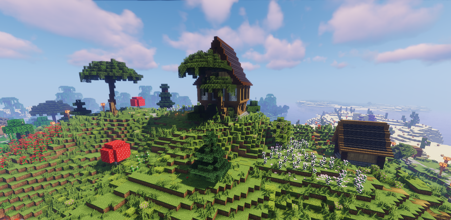 Охота на монстров в Minecraft с использованием мечей и луков