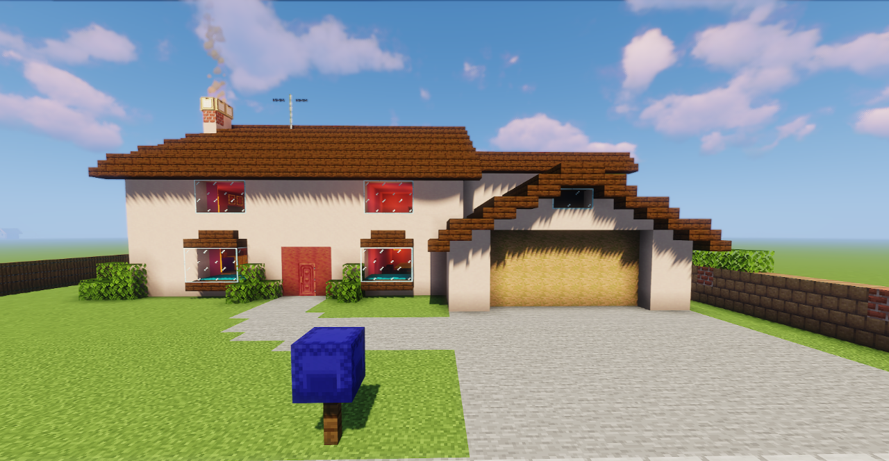 Спальня Барта Симпсона в Minecraft с плакатами и скейтбордом
