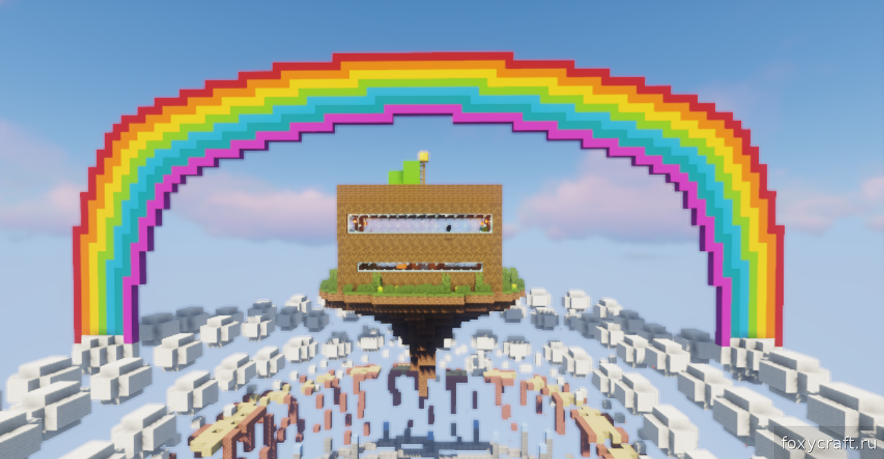 Игрок завершает прохождение карты Tornado Parkour в Minecraft