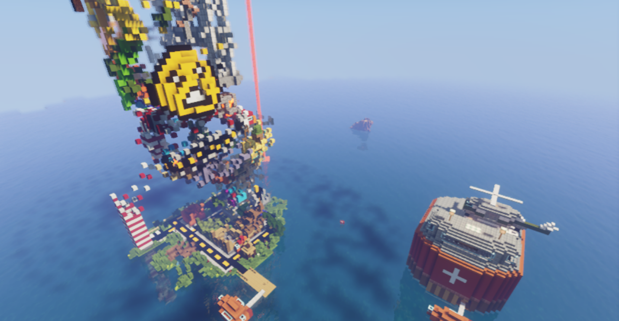 Сложный участок паркура на карте Tornado Parkour в Minecraft