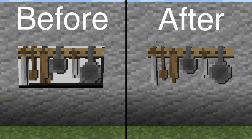Сравнение стандартных и прозрачных текстур в Minecraft для улучшения визуального стиля