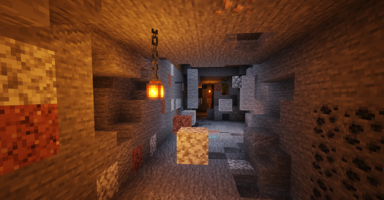 Игрок преодолевает лавовую ловушку в Minecraft паркуре